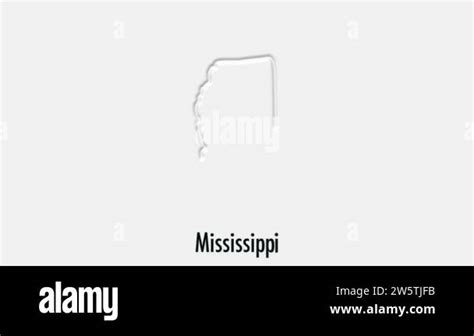 Abstract Line Animation Mississippi State Of USA On Hexagon Style