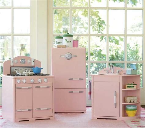 A retro pink kitchen at Pottery Barn… too bad it’s for kids - Retro ...