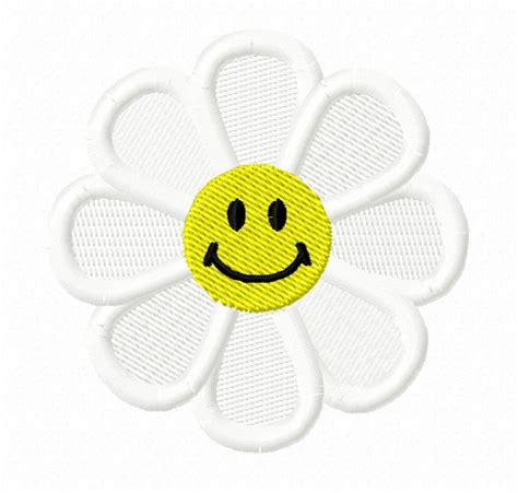 Daisy Embroidery File Smiley Daisy Smiley Face Flower Etsy