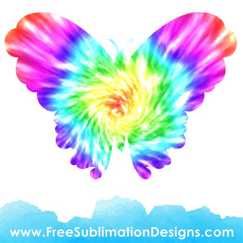 Free Sublimation Print Tie Dye Butterfly Sublimation Print Png File