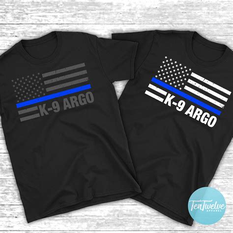 Custom Police K9 Shirt K9 Officer Gift Thin Blue Line Flag - Etsy