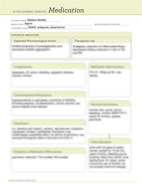 Solution Ati Medication Aspirin Studypool