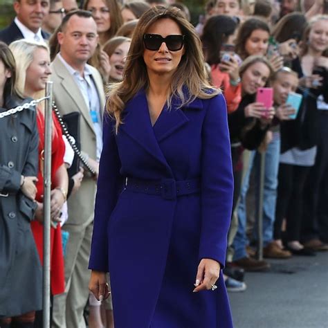 Melania: Blue Coat Dress from Kate Middleton vs. Melania Trump: The ...