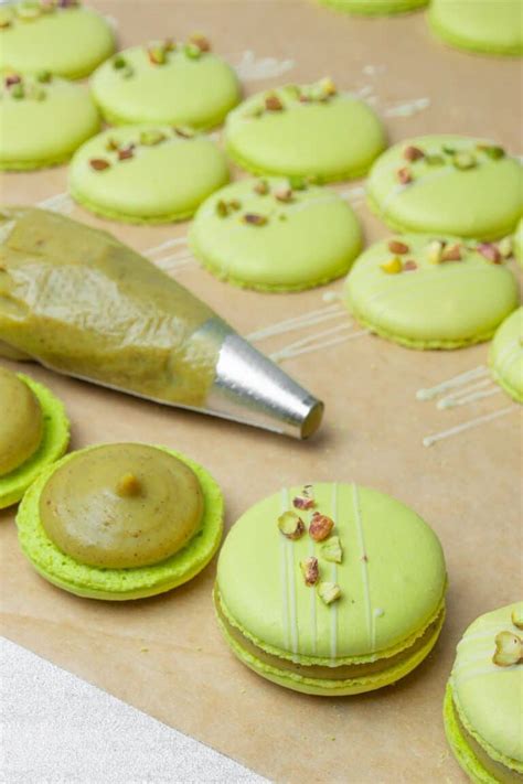 Pistachio Macarons With Pistachio Ganache Filling Spatula Desserts