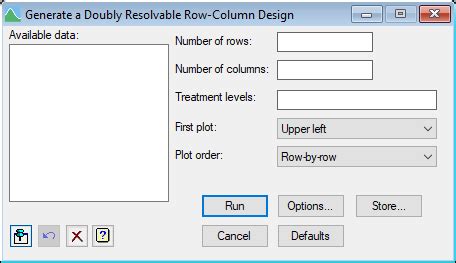 Generate a Doubly Resolvable Row-Column Design • Genstat Knowledge Base