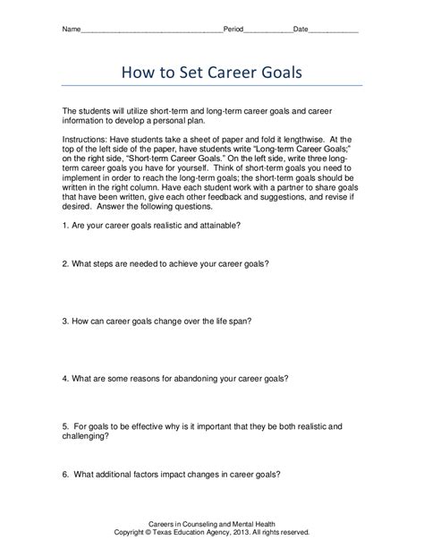 Goal Setting for Work - 9+ Examples, Format, How to Set, Pdf