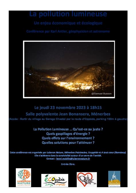 Conf Rence Sur La Pollution Lumineuse M Nerbes