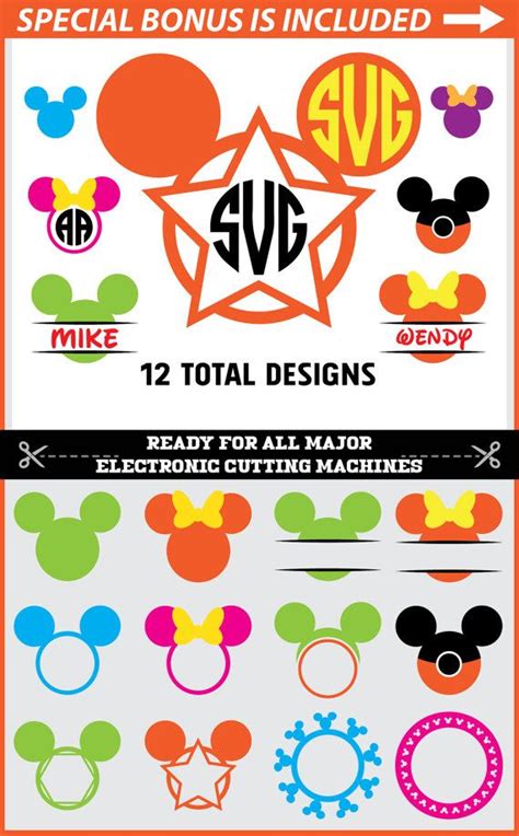 Mickey Mouse Monogram Svg Minnie Mouse Monogram Svg Monogram Images