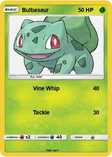 Pok Mon Bulbasaur Vine Whip My Pokemon Card