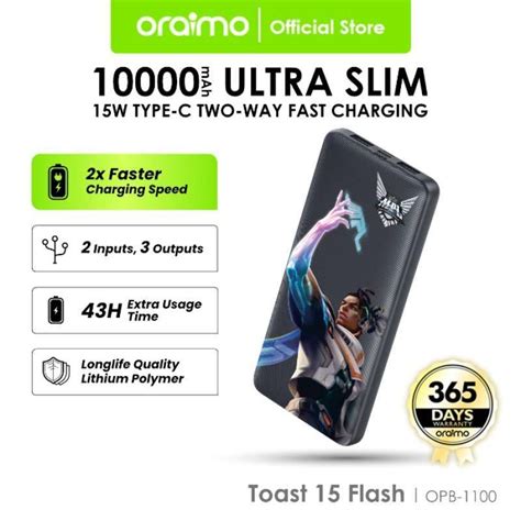 Jual Oraimo Powerbank X Mpl Mobile Legends Toast 15 Flash Real Capacity