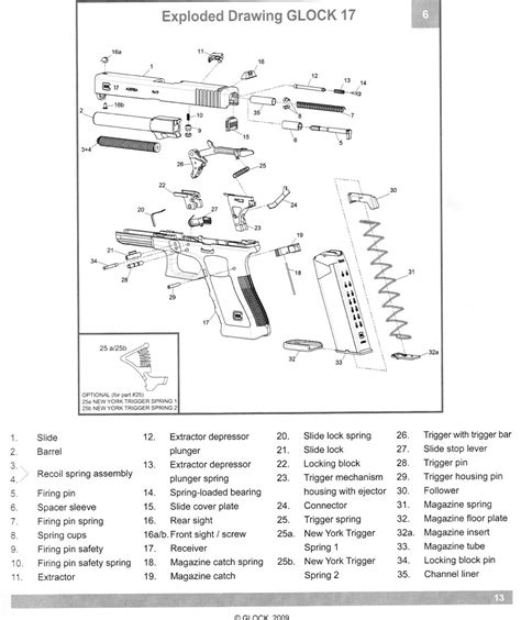 Parts Listbreakdown For Glock Gen Model 17 22 35 Glock Pro 44 Off