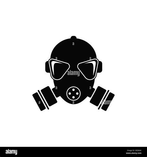 Black Respirator Icon Gas Mask With Biological Filters Stock Vector