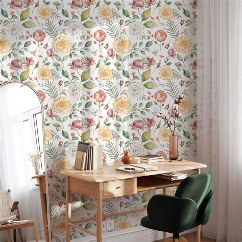 Add a Pop of Color with EazzyWalls Floral Wallpaper. Discover endless ...