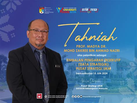 Tahniah Prof Madya Dr Mohd Zakree Bin Ahmad Nazri Atas Pelantikan