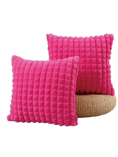 Qwinee Hot Pink Flannelette Decor Throw Pillow Covers Valentines Day Cushion Cover