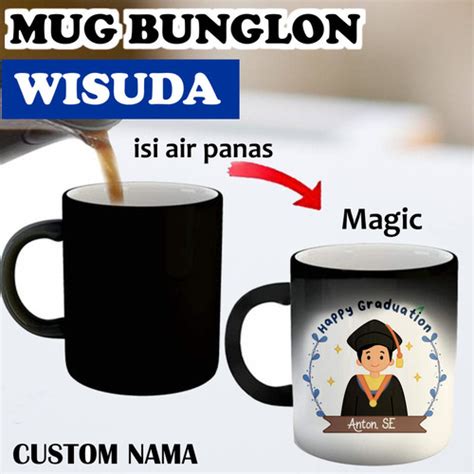 Promo Kado Wisuda Mug Bunglon Bisa Request Nama Hadiah Graduation