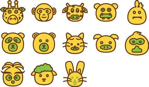 Cute Animal icons 9378694 Vector Art at Vecteezy