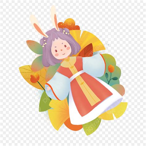 Mid Autumn Rabbit Hd Transparent Mid Autumn Second Element Cute