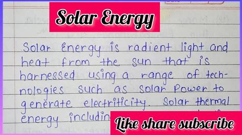 Essay On Solar Energy Solar Energy Essay In English ️ Solar Energy Youtube