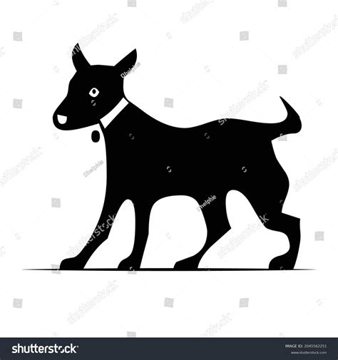 Black Dog Vector Illustration White Background Stock Vector (Royalty ...