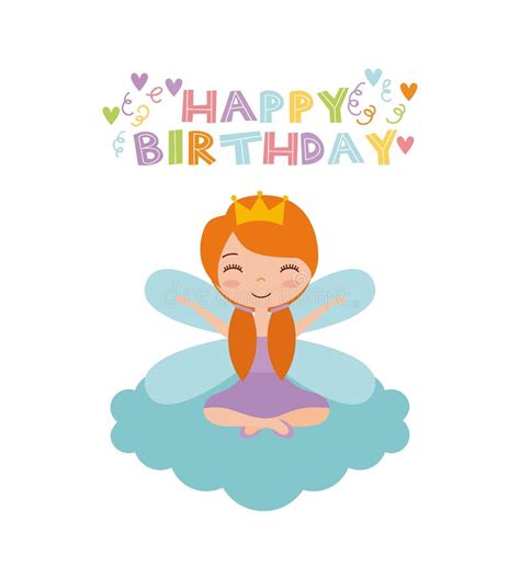 Tarjeta De Cumpleaños De Hadas Ilustración del Vector Ilustración de