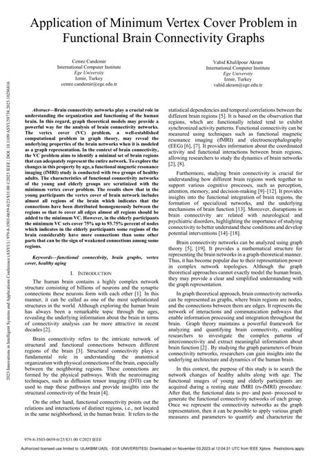 (PDF) Application of Minimum Vertex Cover Problem in Functional Brain Connectivity Graphs