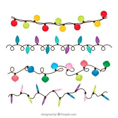 Free Vector | Christmas lights set | Christmas lights, Christmas vectors, Wreath decor