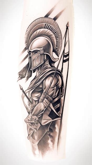 Premium AI Image | Spartan Warrior Tattoo Design A Realistic and ...