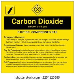 Carbon Dioxide Overview Safety Sign Labels Stock Vector Royalty Free