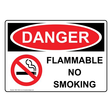 Osha Danger Flammable No Smoking Sign Ode 15544 No Smoking