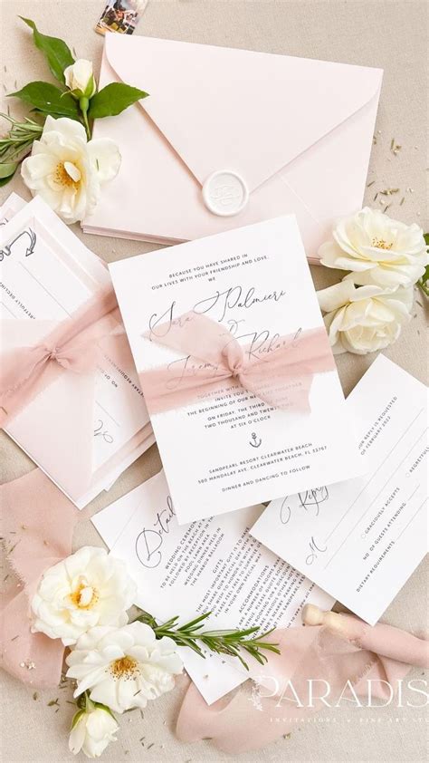 Nude Blush Envelopes Premium Paper Wedding Invitations Dusty Pink