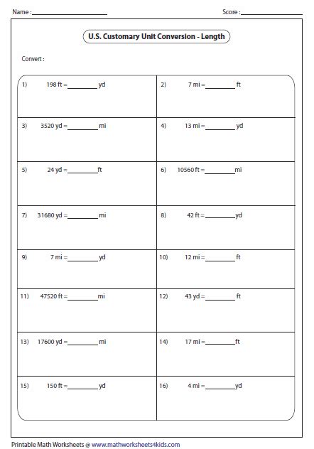 si conversion worksheet