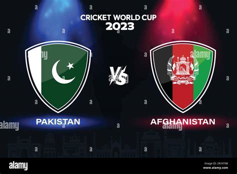 Pakistan Vs Afghanistan International Cricket Flag Badge Design On