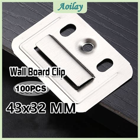 100pcs 43x32mm Wall Cladding Clip Metal PVC Wall Panel Clip WPC Wall