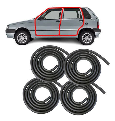 Kit 4 Borrachas Vedação Das Portas Fiat Uno 2011 2012 2013 Frete grátis