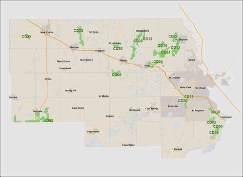 Stearns County Mn Map - Cities And Towns Map