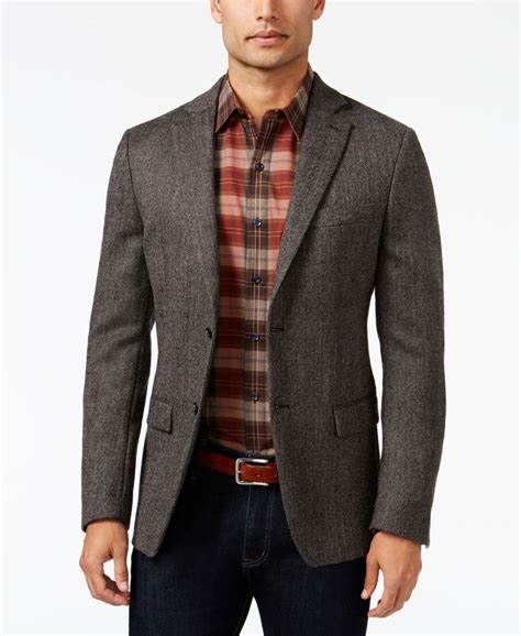 Lauren Ralph Lauren Dark Grey Herringbone Soft Classic Fit Jacket