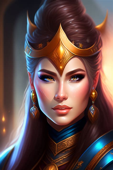 Warrior Princess With Gold Tiara Fantasy Art Women Beautiful Fantasy