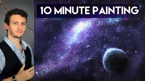 Painting A Galaxy And Stars With Acrylics In 10 Minutes Youtube