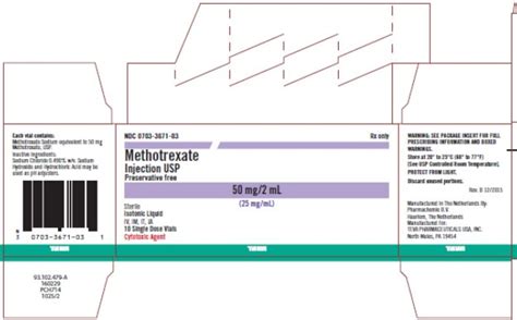 Methotrexate Injection - FDA prescribing information, side effects and uses