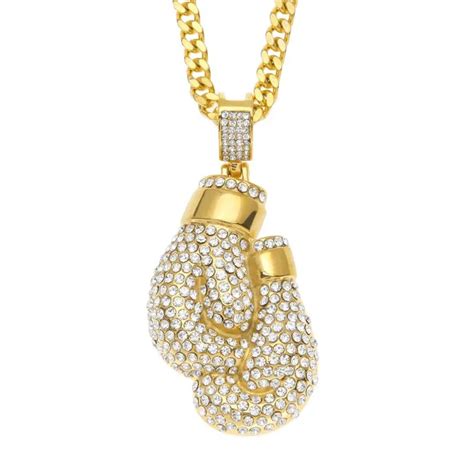 Luxury 18k Gold Plated Boxing Gloves Necklace With Innovative Design