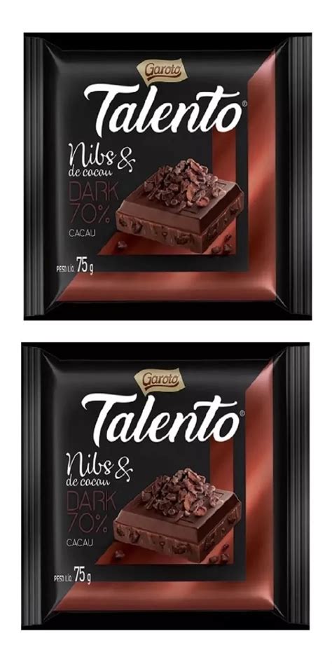 Chocolate Talento Nibs Dark 70 Cacau Caixa C15 De 75g Mebuscar Brasil