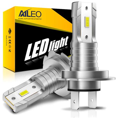 AILEO 2 sztuk H7 LED H9 H8 9005 HB3 9006 HB4 H4 H11 ledowa żarówka do