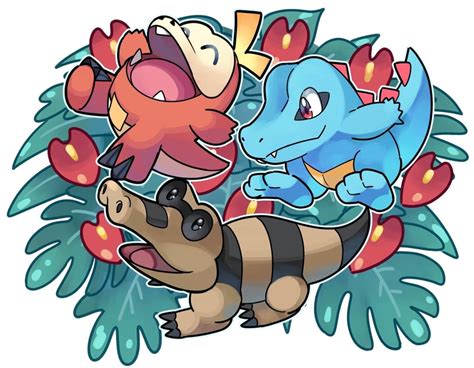 Fuecoco Totodile And Sandile Pokemon Drawn By Sutokame Danbooru