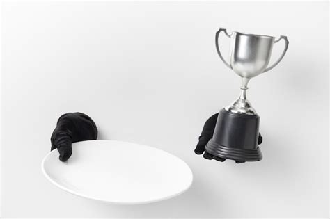 Premium Photo | Best restaurant prize award fine dining trophy on white ...