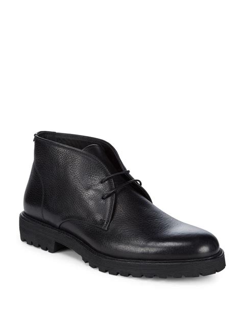 Vince Classic Leather Chukka Boots in Black for Men - Lyst