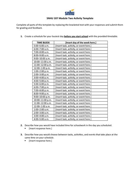 Snhu Module Two Activity Template Snhu Module Two Activity