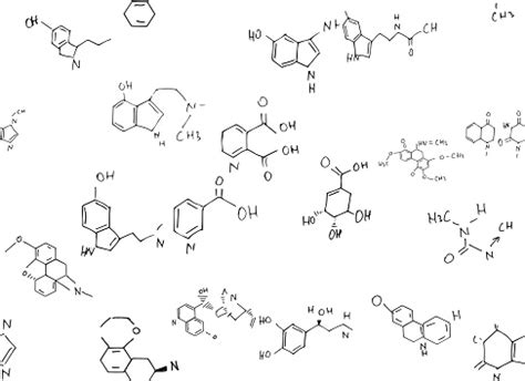 Chemical Formulas Scientific Educational Background On White Hand Drawn ...