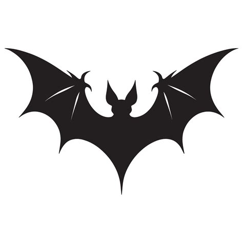 Scary halloween bat black silhouette isolated on white background ...