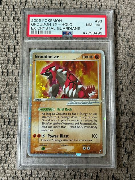 Groudon Ex 93 100 EX Crystal Guardians Pokemon Card NM Values MAVIN